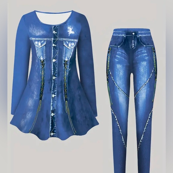 Pants - Faux denim set